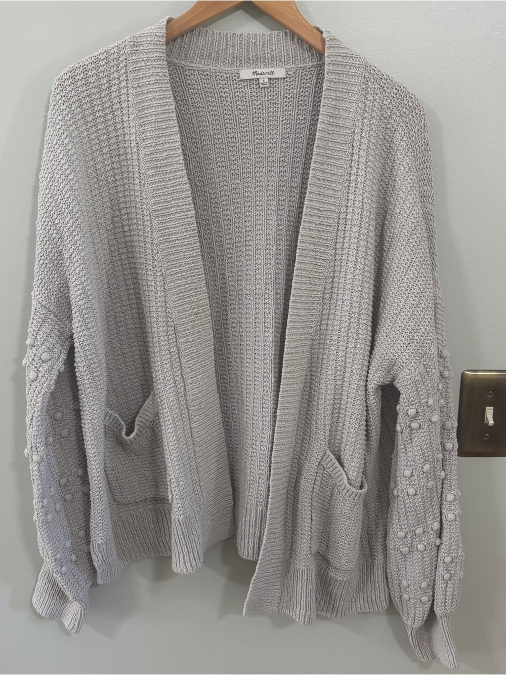 Madewell grey bobble open cardigan large